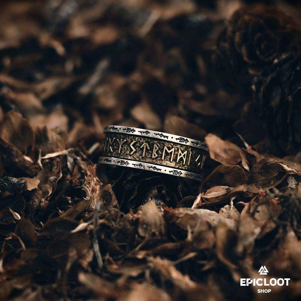 Handcrafted 925 Silver Nordic Viking Runes Ring