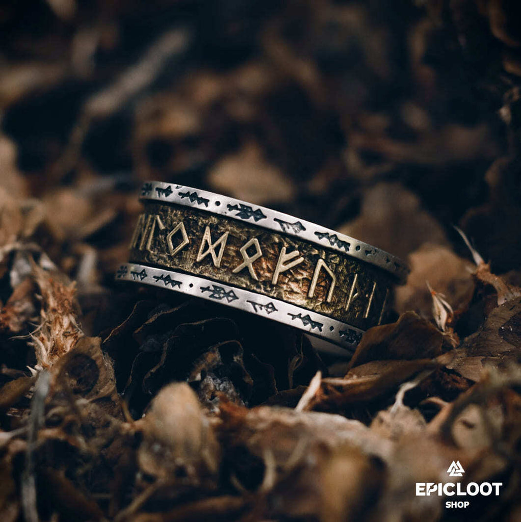 Handcrafted 925 Silver Nordic Viking Runes Ring
