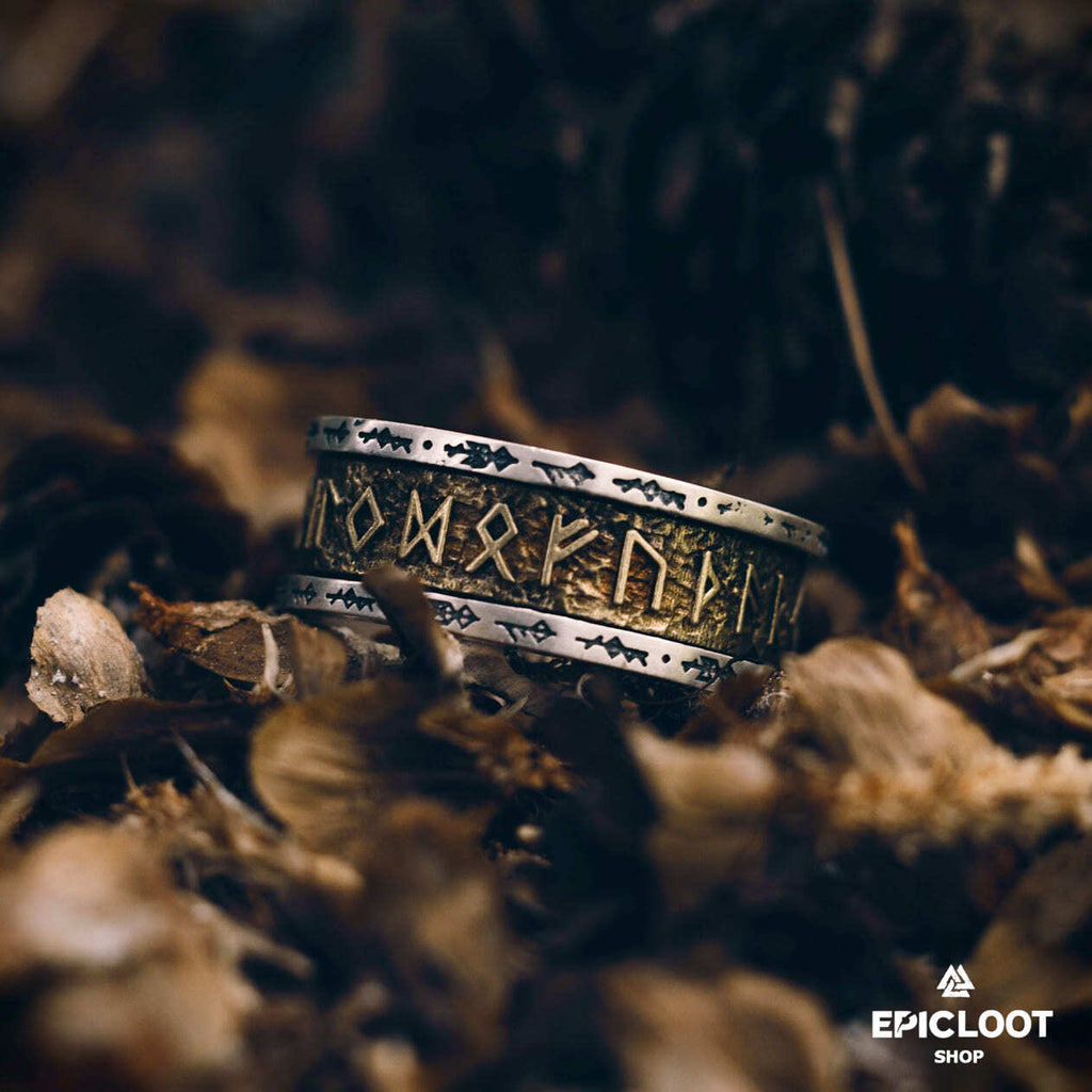 Handcrafted 925 Silver Nordic Viking Runes Ring