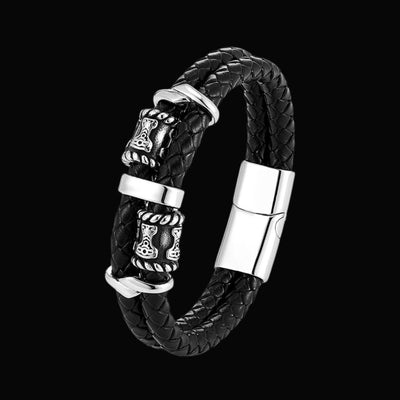 Thor's Hammer Leather Bracelet