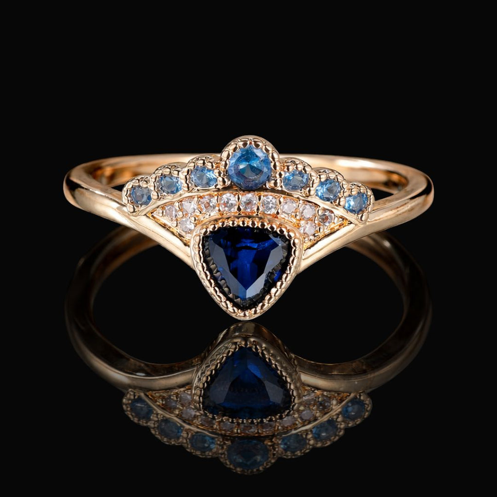 Blue Ember Crown Ring - Norse Women's Ring | Epic Loot Shop