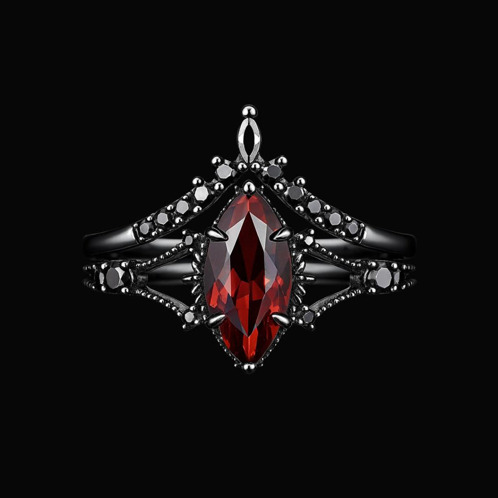 Garnet Crown Ring