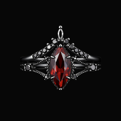 Garnet Crown Ring