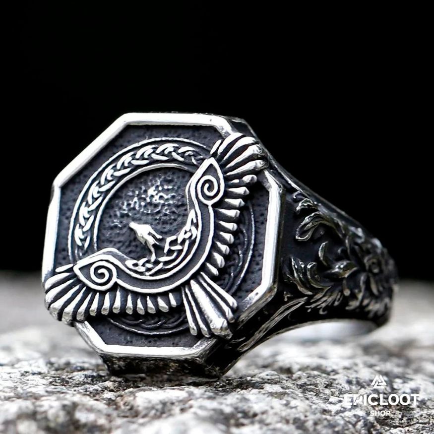 Wisdom's Envoy Nordic Raven Ring
