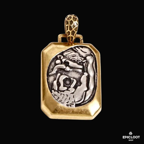 Ancient Pendant with Lion Fighting Bull