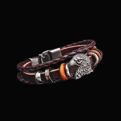 Hraesvelgr Eagle Leather Bracelet