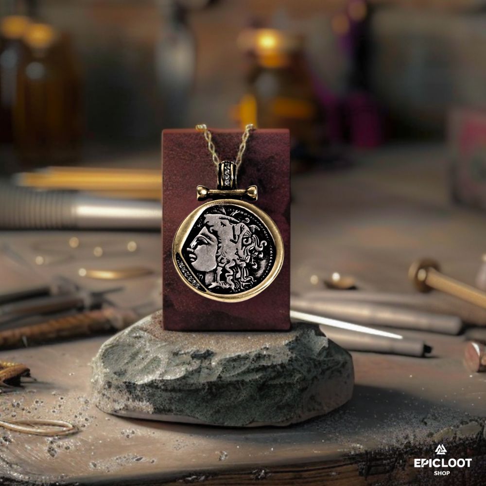 Greek Goddess Profile Pendant - Viking Necklace - Detailed View | Epic Loot Shop