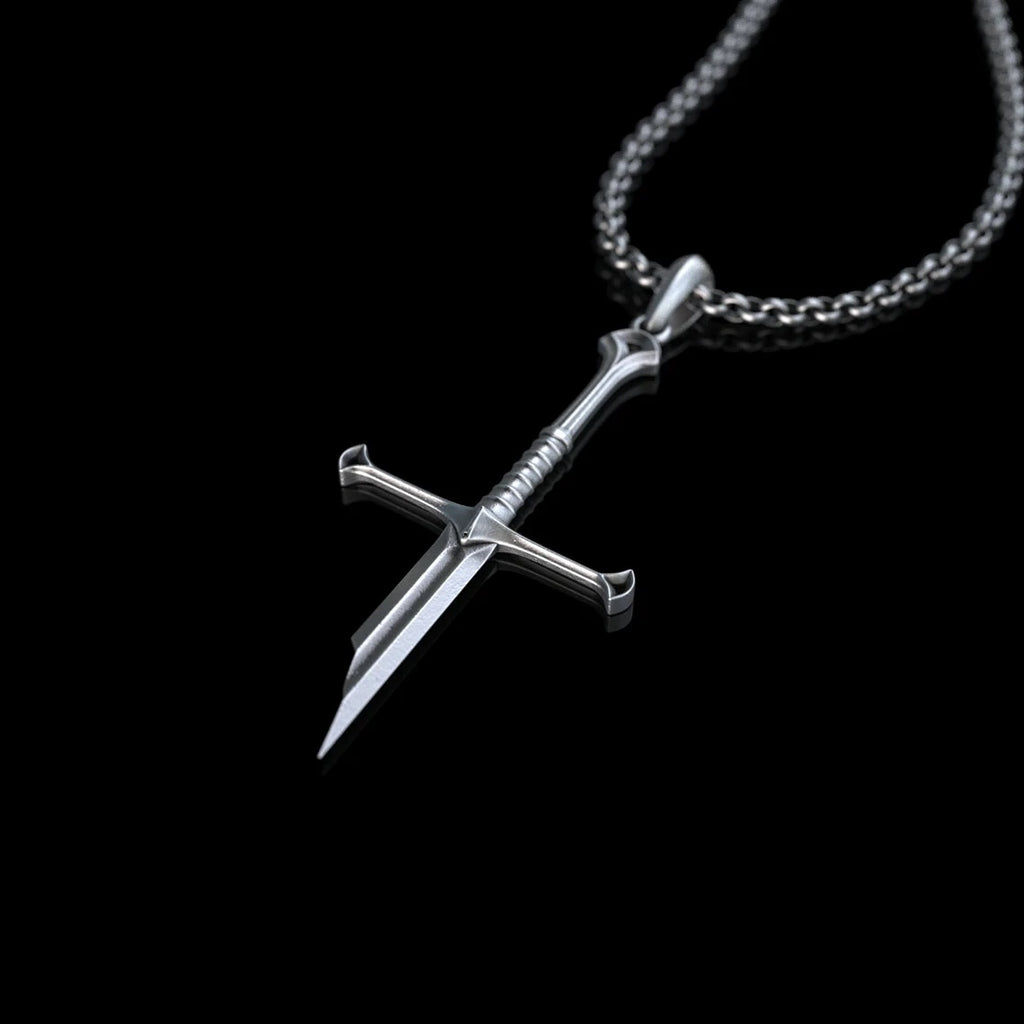 Broken Sword Pendant Necklace