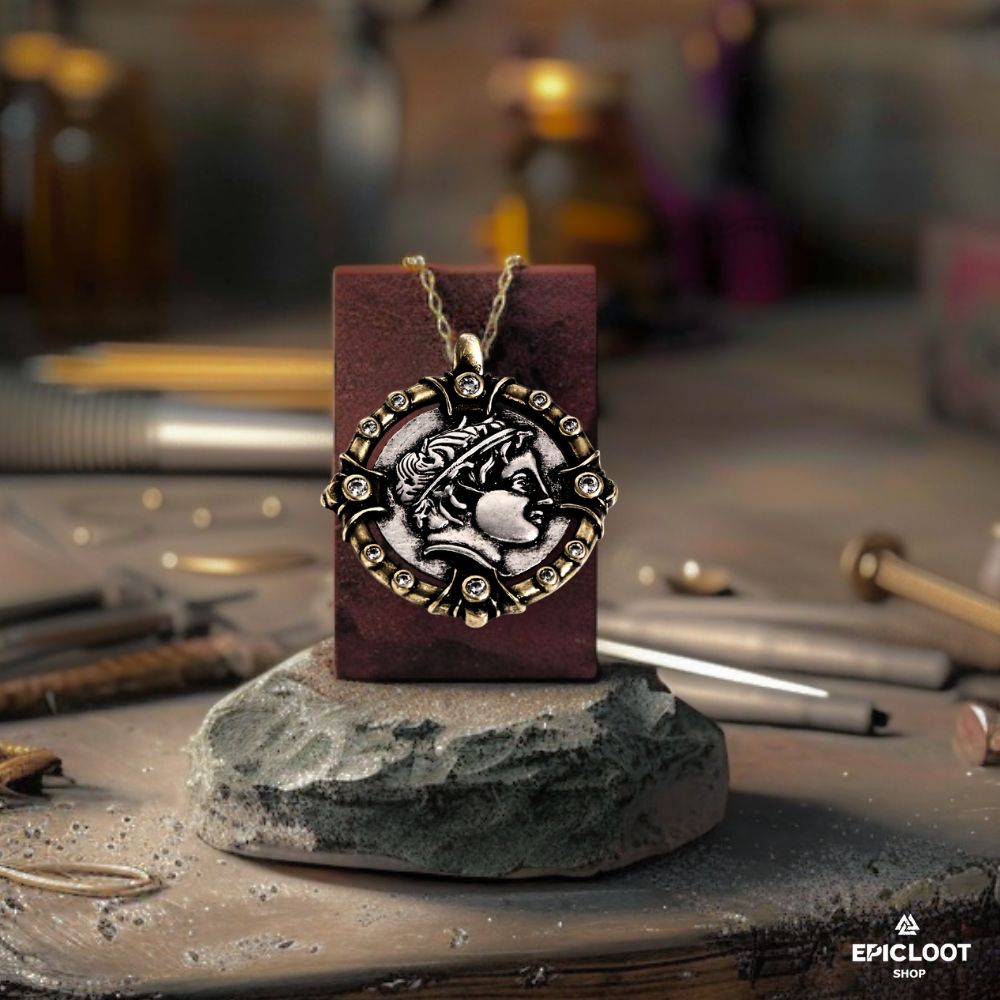 Antique-Inspired Roman Portrait Pendant - Viking Necklace - Detailed View | Epic Loot Shop