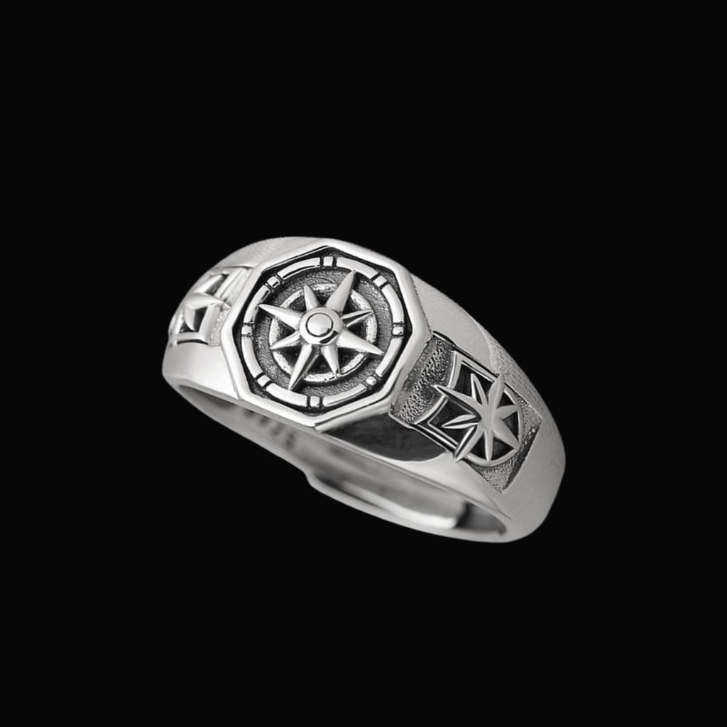 Navigator's Compass Ring - Norse Women's Ring - Detailed View | Epic Loot Shop