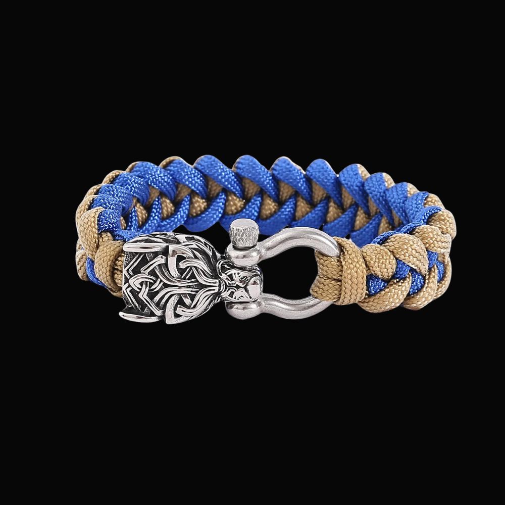 Fenrir-Inspired Paracord Viking Bracelet for Men