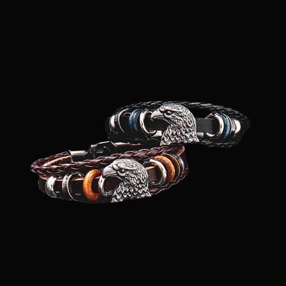 Hraesvelgr Eagle Leather Bracelet