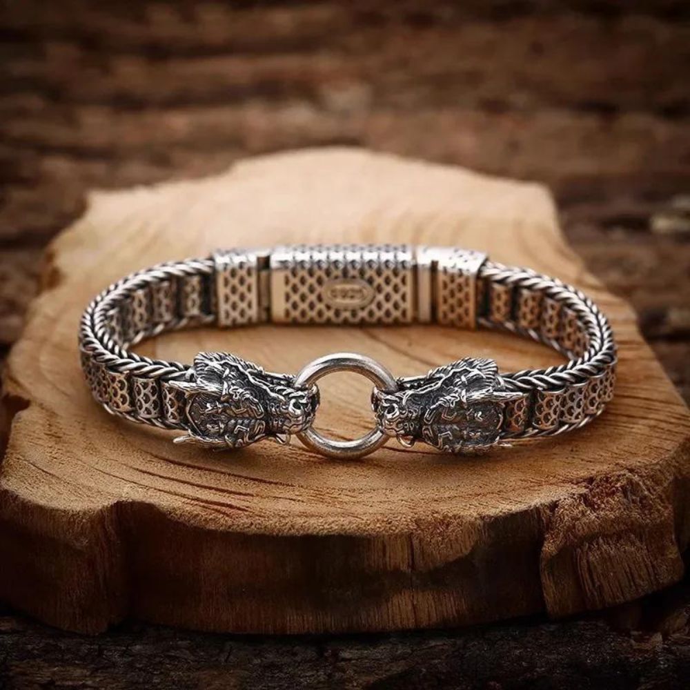 Nidhogg Dragon Silver Bracelet