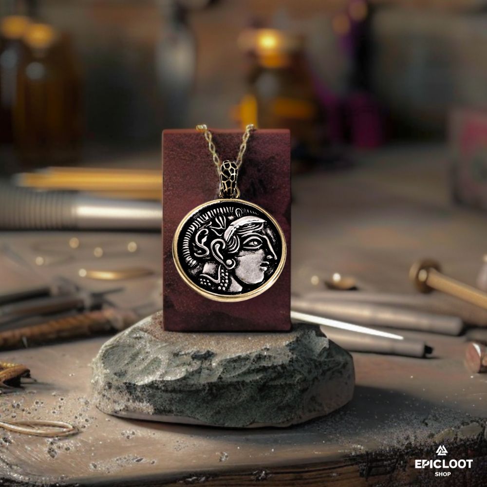 Athena Profile Pendant - Viking Necklace - Detailed View | Epic Loot Shop