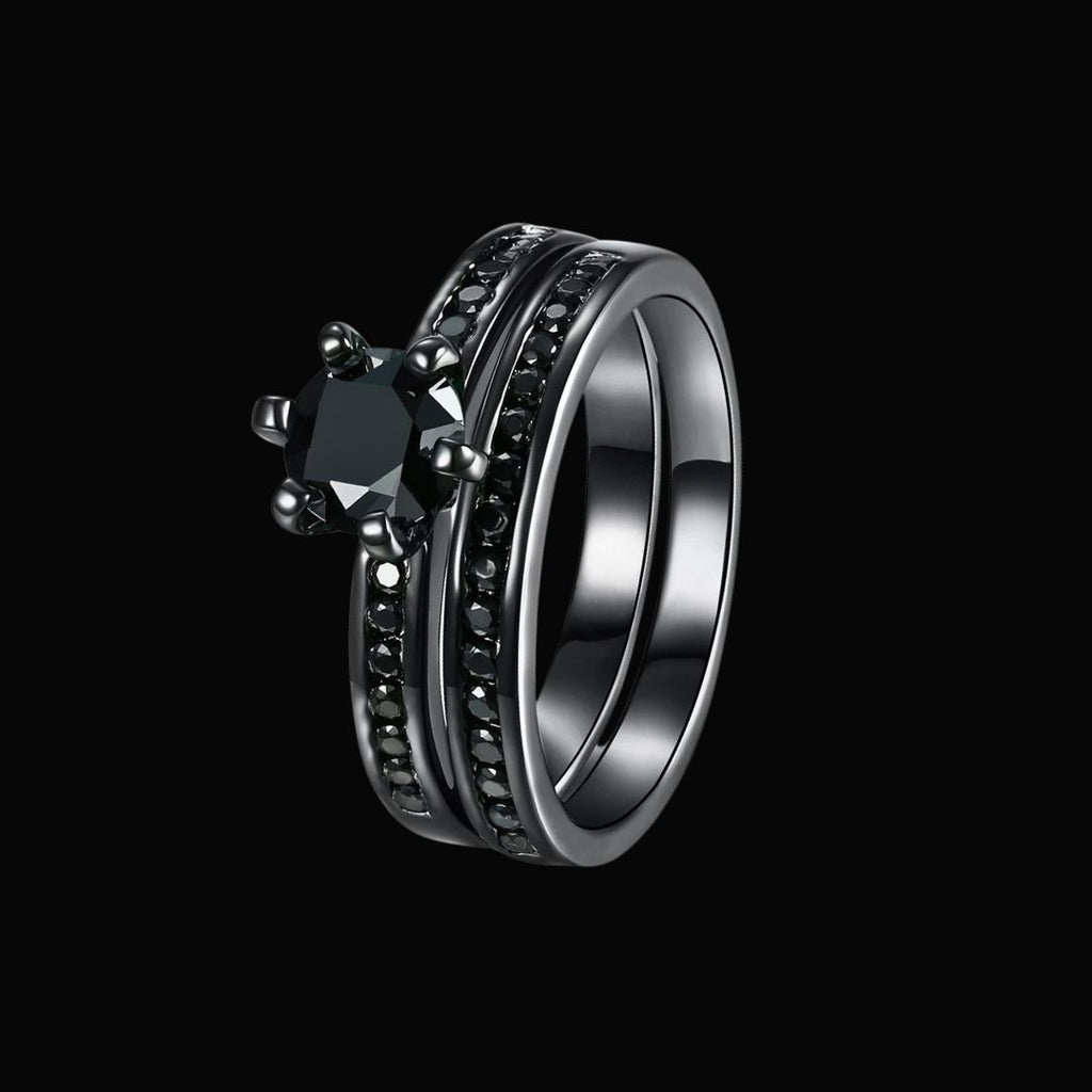 Midnight Crown Couples Ring