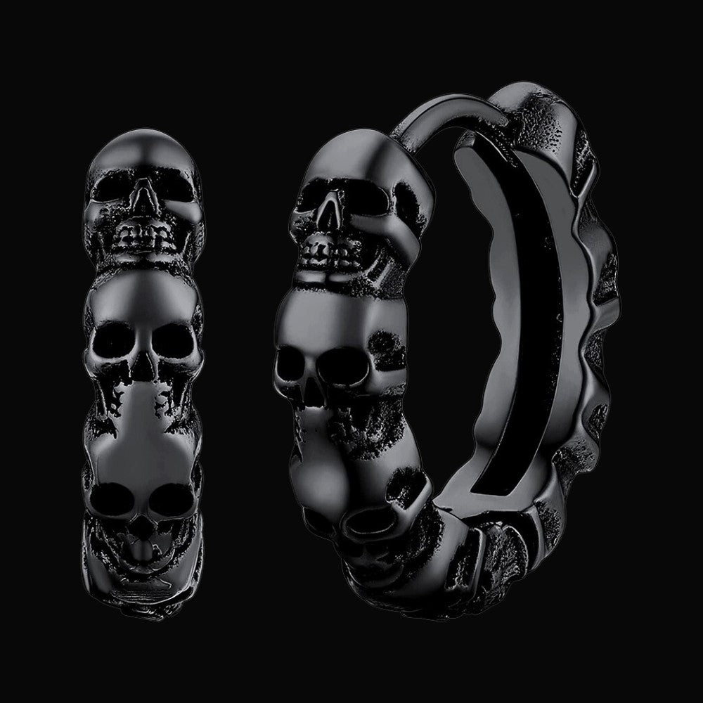 Skull Mens Viking Earrings