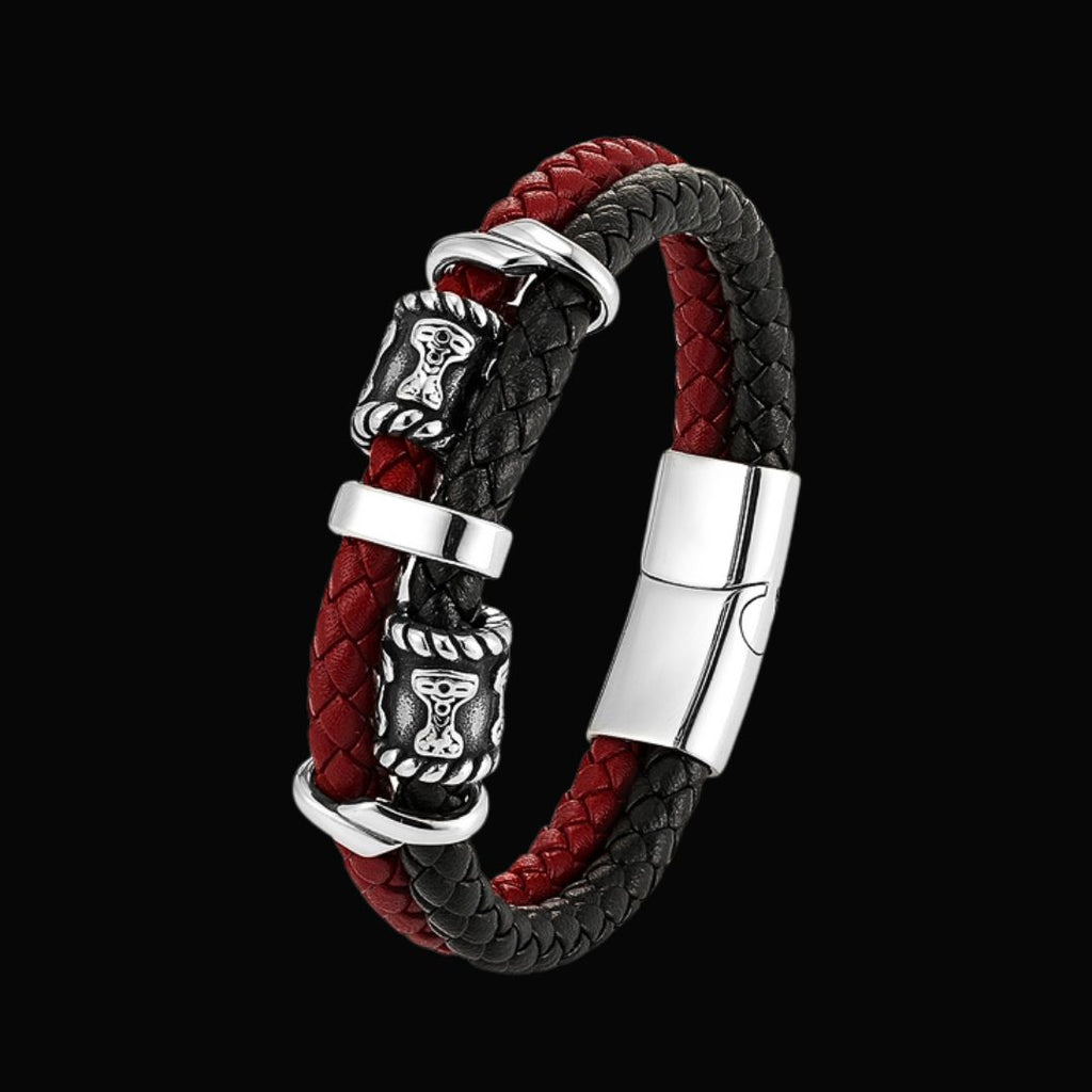 Thor's Hammer Leather Bracelet