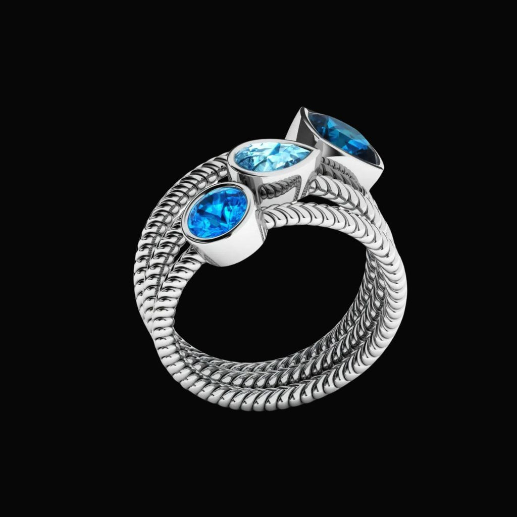 Depths of the Ocean Rings - Norse Women's Ring - Detailed View | Epic Loot Shop