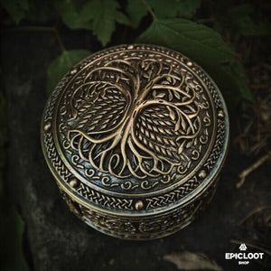 Handcrafted Yggdrasil Tree Viking Jewelry Box