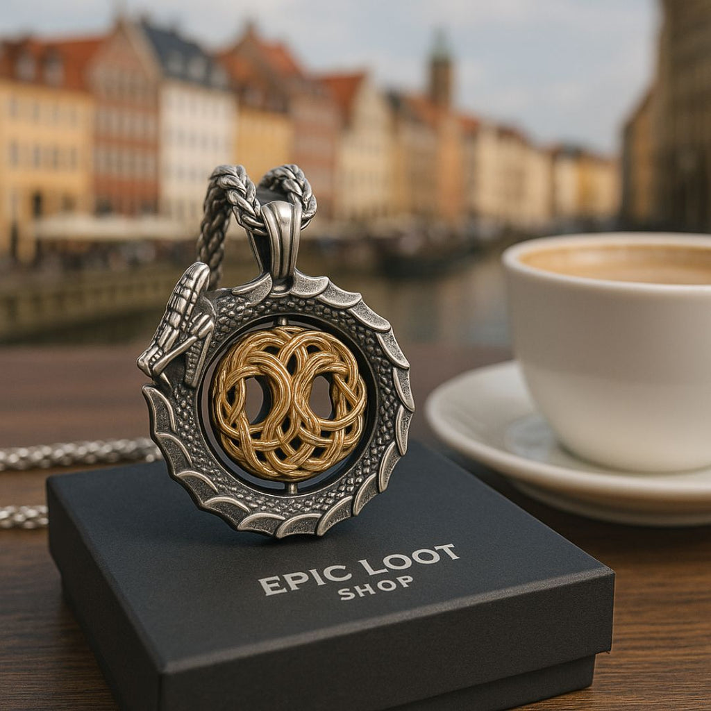 Jormungandr Surrounds Yggdrasil Rotating Pendant