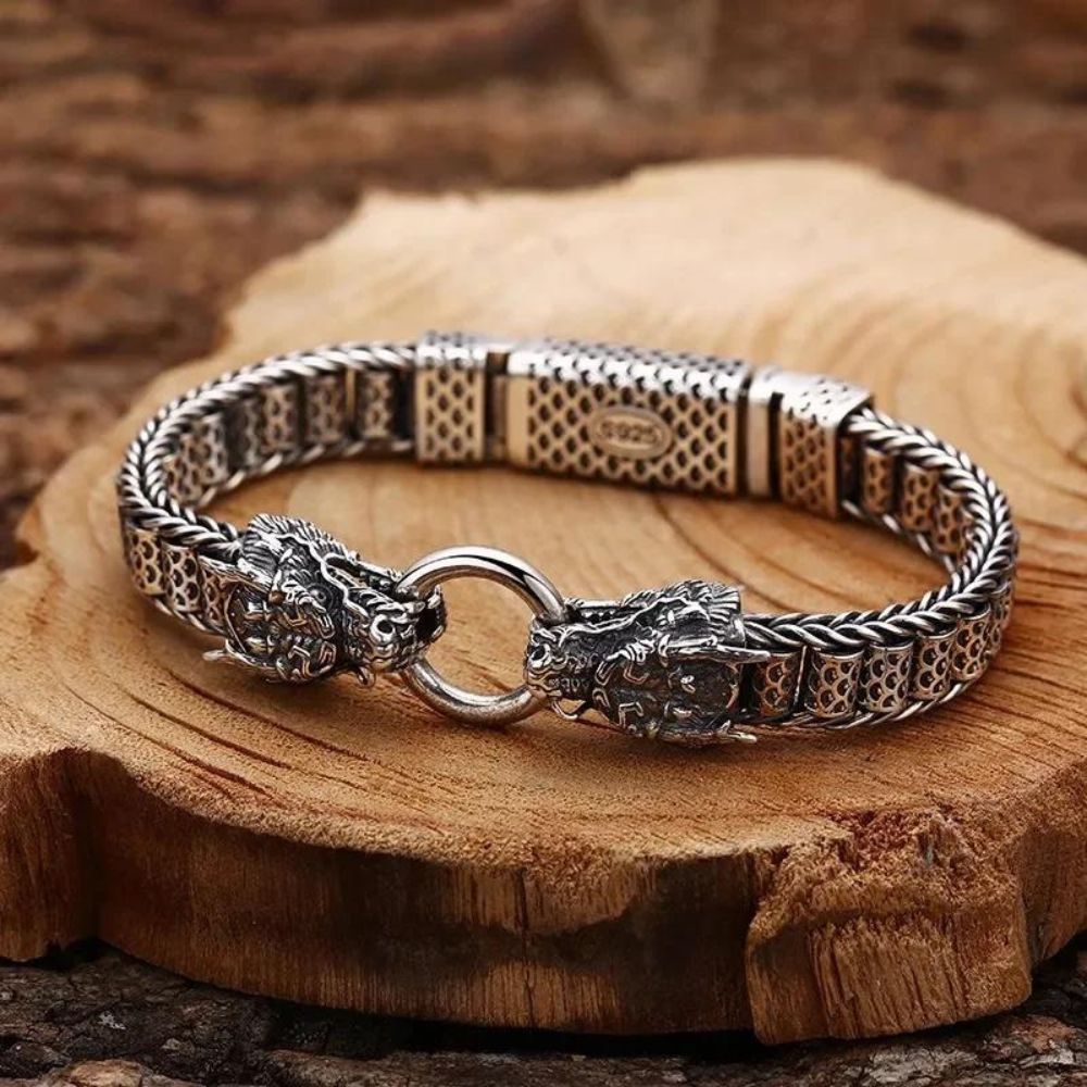 Nidhogg Dragon Silver Bracelet