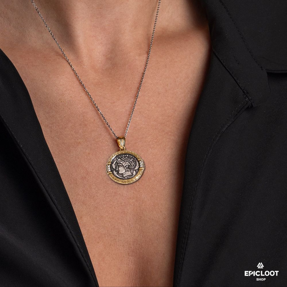 Athena Profile Pendant - Viking Necklace - Alternative Angle | Epic Loot Shop