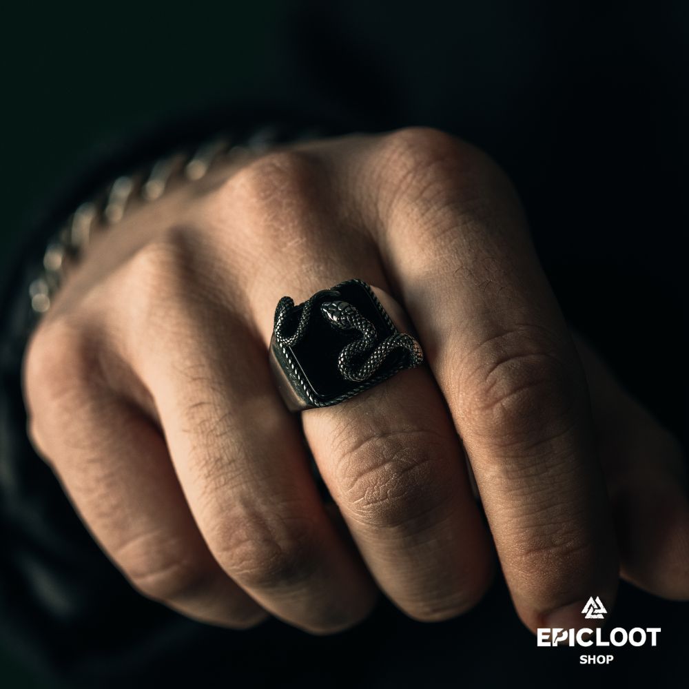Midgard Serpent's Obsidian Ring of Ages