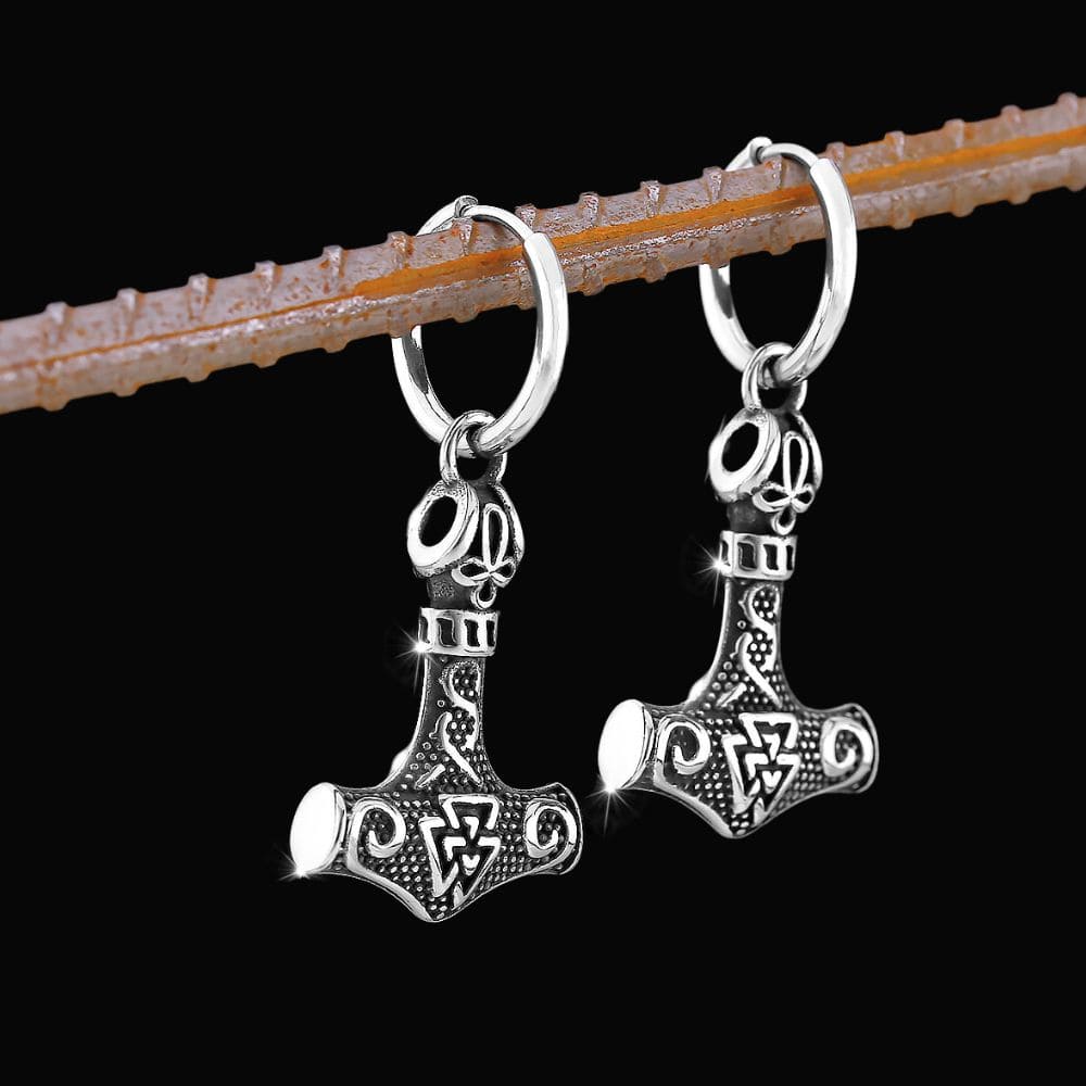 Mjolnir Thor's Hammer Viking Earrings