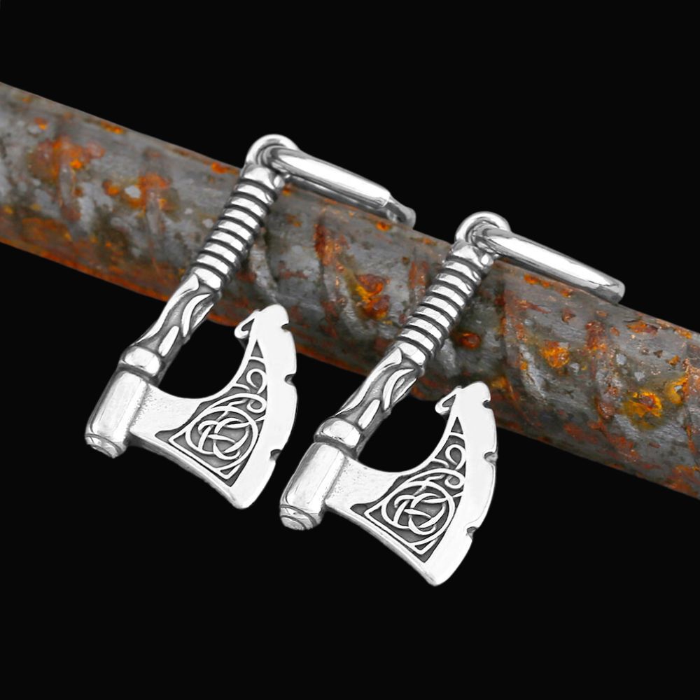Vintage Viking Axe Earrings - Viking Jewelry For Men - Alternative Angle | Epic Loot Shop
