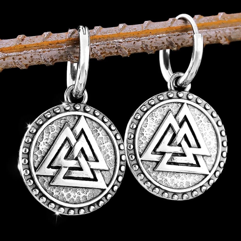 Viking Warrior Valknut Earrings
