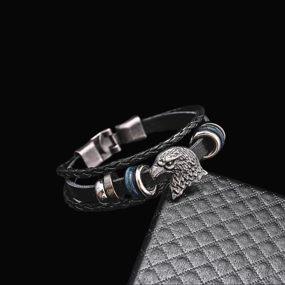 Hraesvelgr Eagle Leather Bracelet
