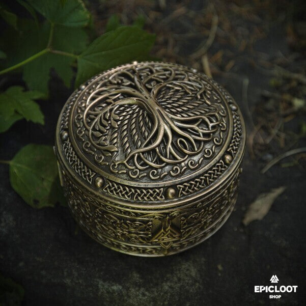 Handcrafted Yggdrasil Tree Viking Jewelry Box