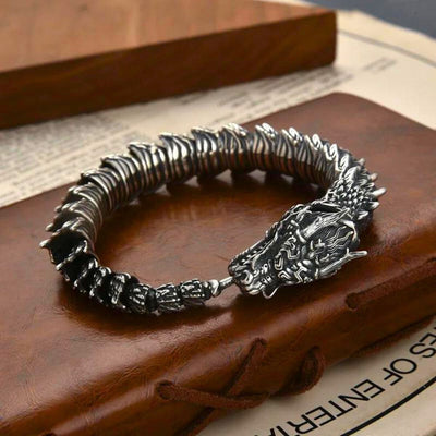 S925 Sterling Nidhogg Norse Dragon Bracelet