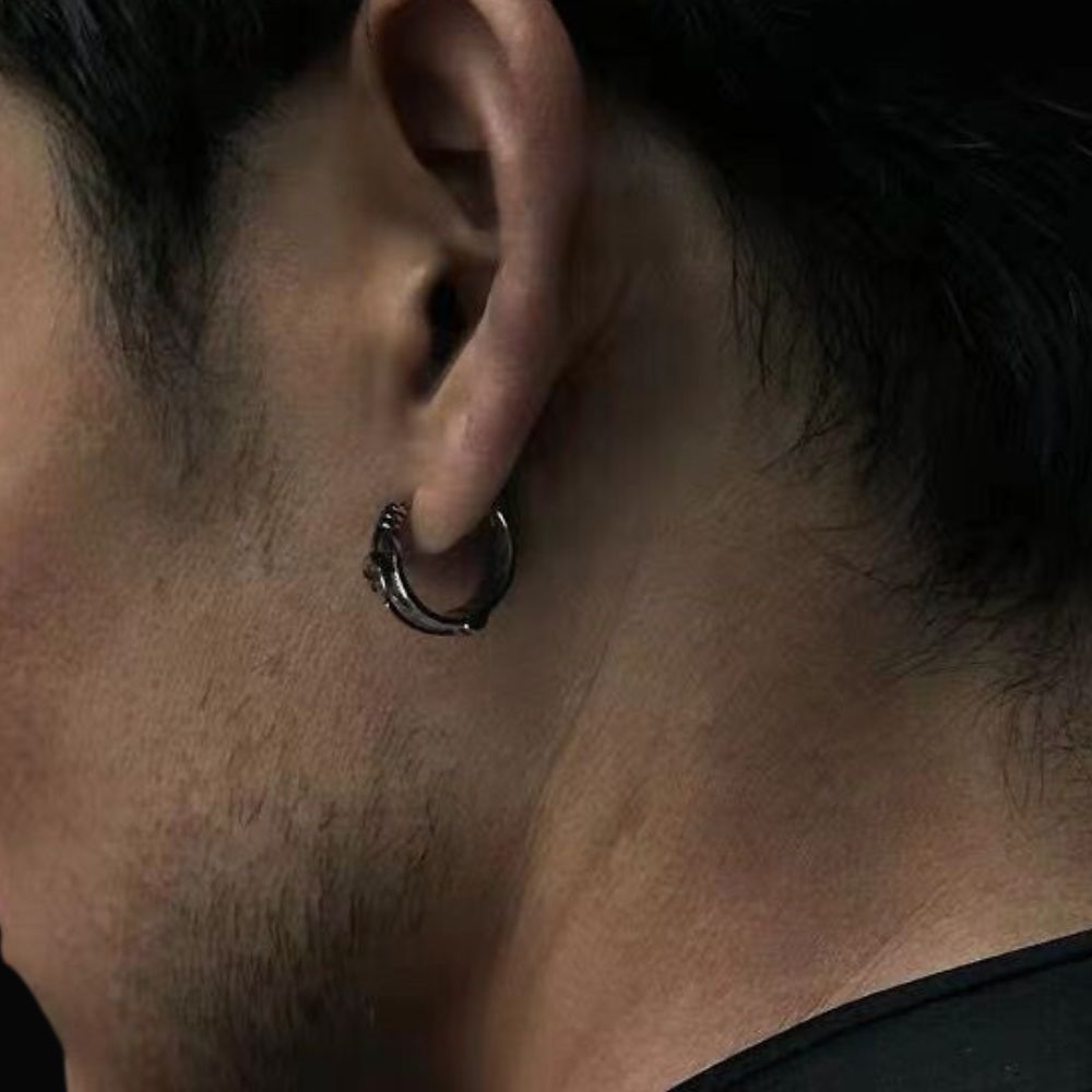 Norse Raven Feather Viking Earrings - Viking Jewelry For Men - Alternative Angle | Epic Loot Shop