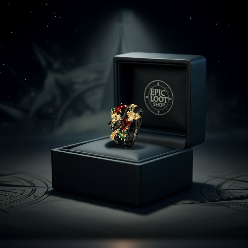 The Crimson Bough Ring - Norse Women's Ring - Alternative Angle | Epic Loot Shop