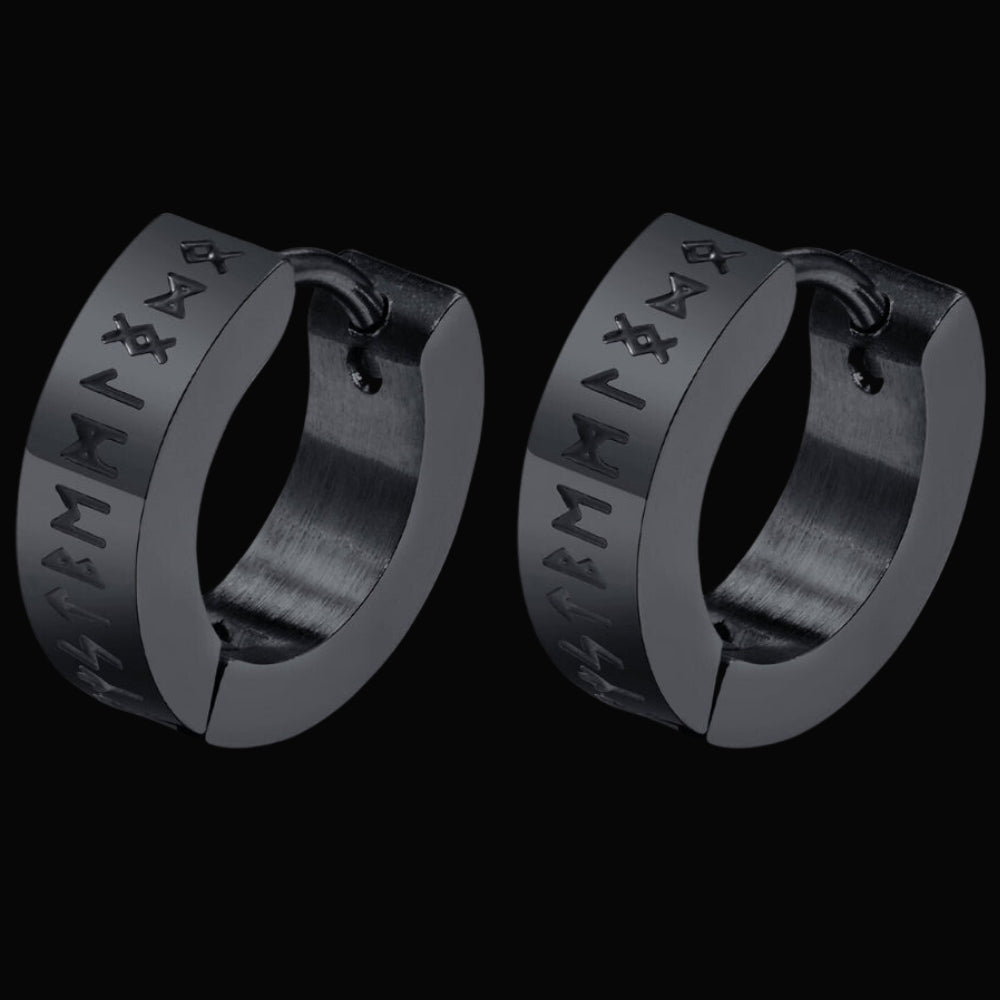 Men's Viking Runes Earring - Viking Jewelry For Men - Alternative Angle | Epic Loot Shop