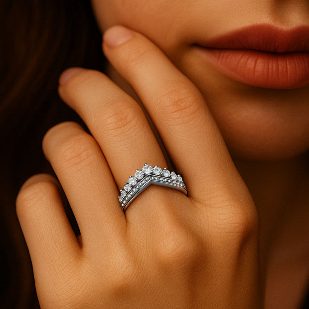 Vetra Crown Ring - Norse Women's Ring - Alternative Angle | Epic Loot Shop