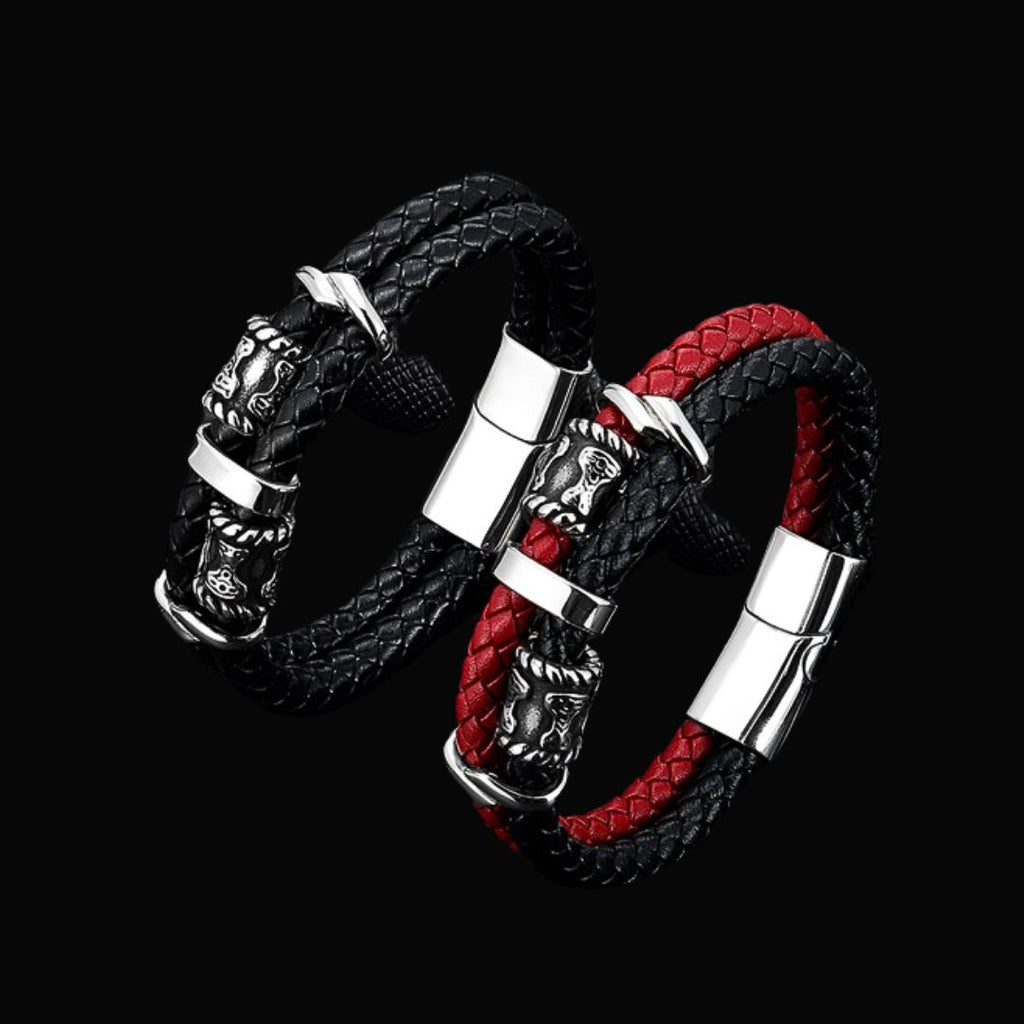 Thor's Hammer Leather Bracelet