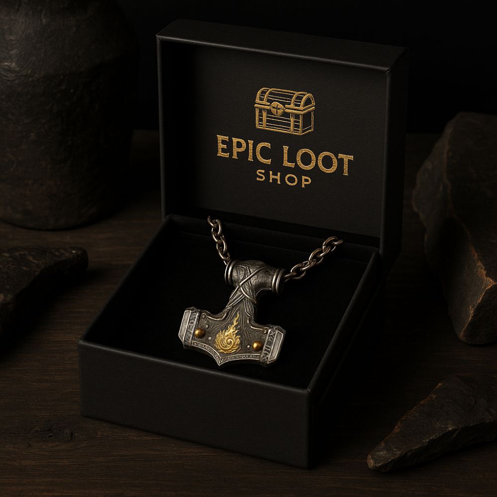 Thor’s Flamebreaker Pendant - Viking Necklace - Alternative Angle | Epic Loot Shop