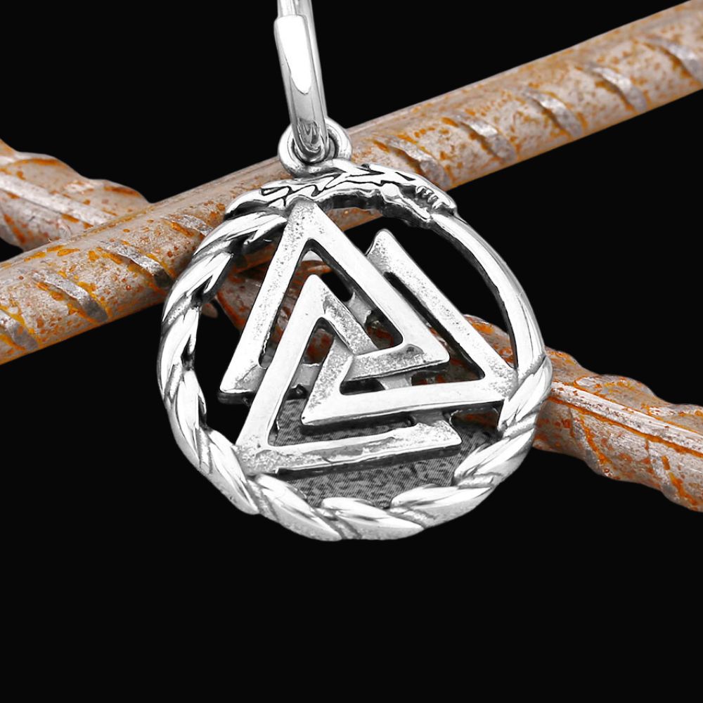 Valknut Symbol Viking Earrings - Viking Jewelry For Men - Alternative Angle | Epic Loot Shop