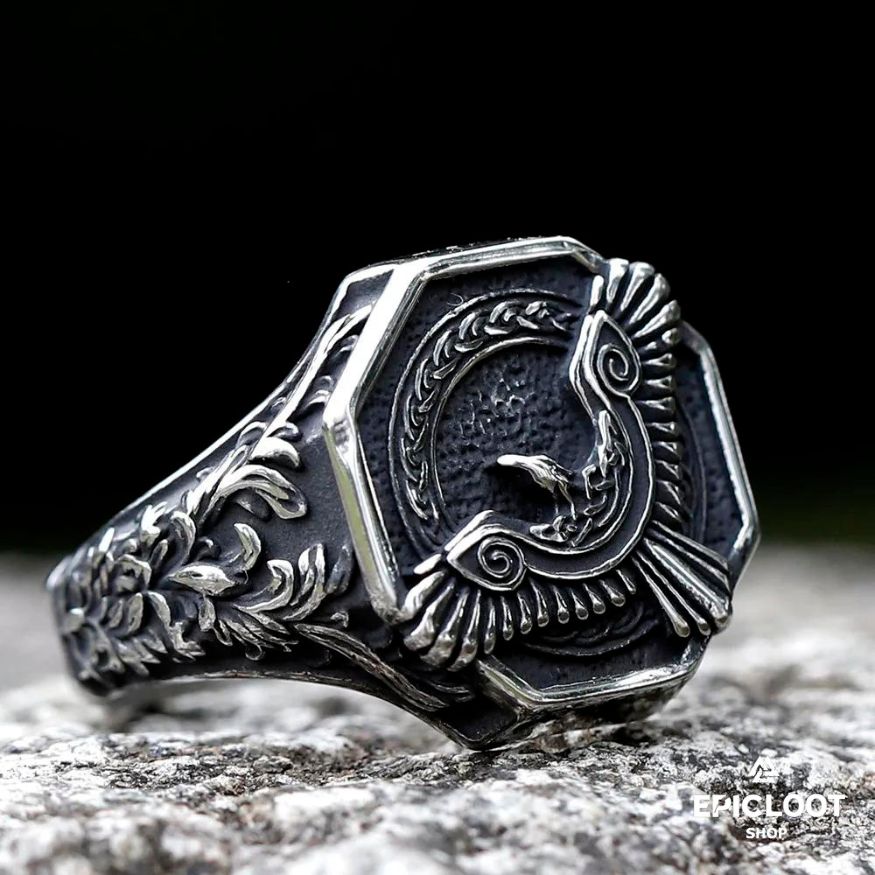 Wisdom's Envoy Nordic Raven Ring