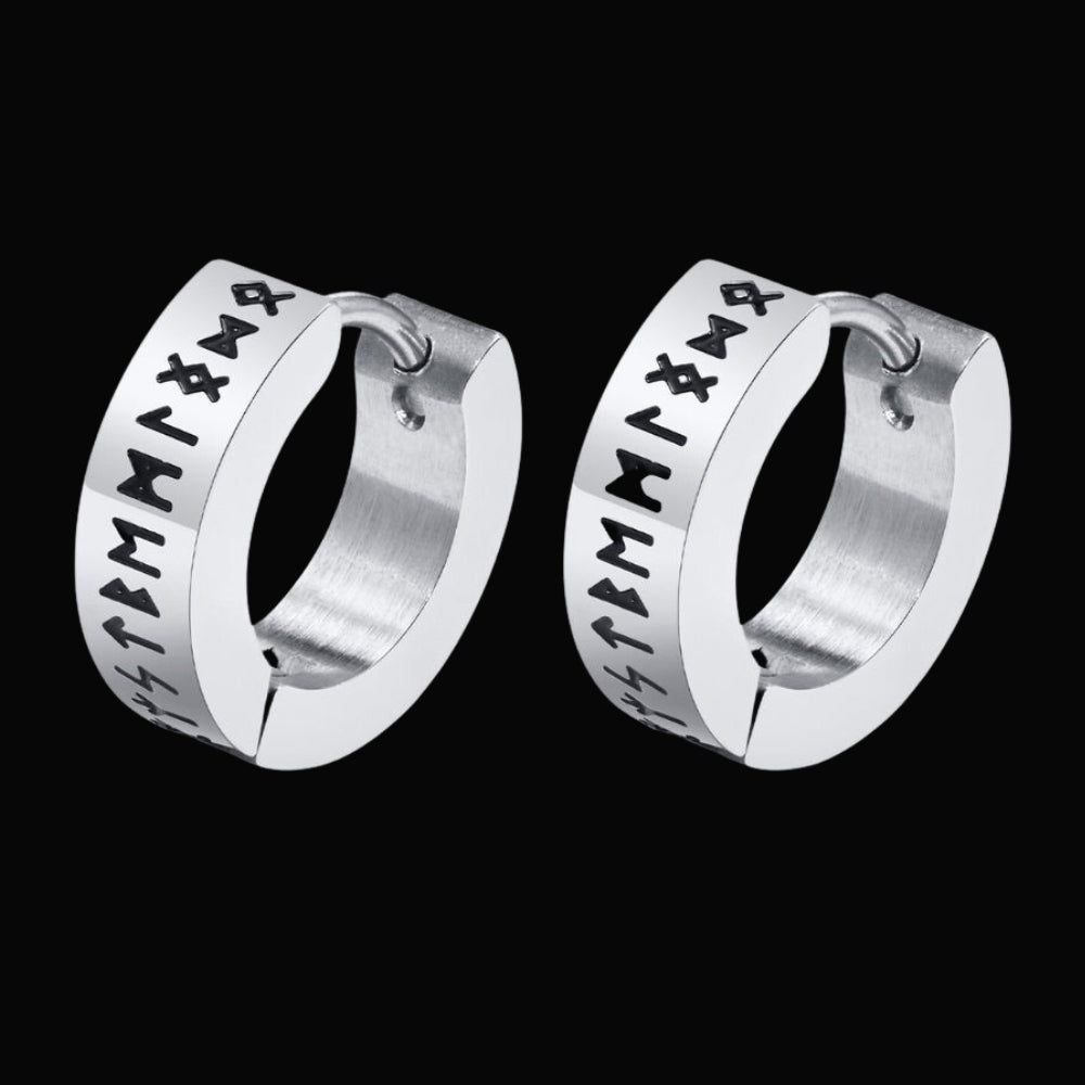 Men's Viking Runes Earring - Viking Jewelry For Men - Close-up | Epic Loot Shop