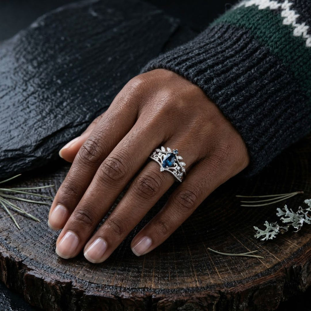 Frosted Crown Ring - Norse Women's Ring - Alternative Angle | Epic Loot Shop