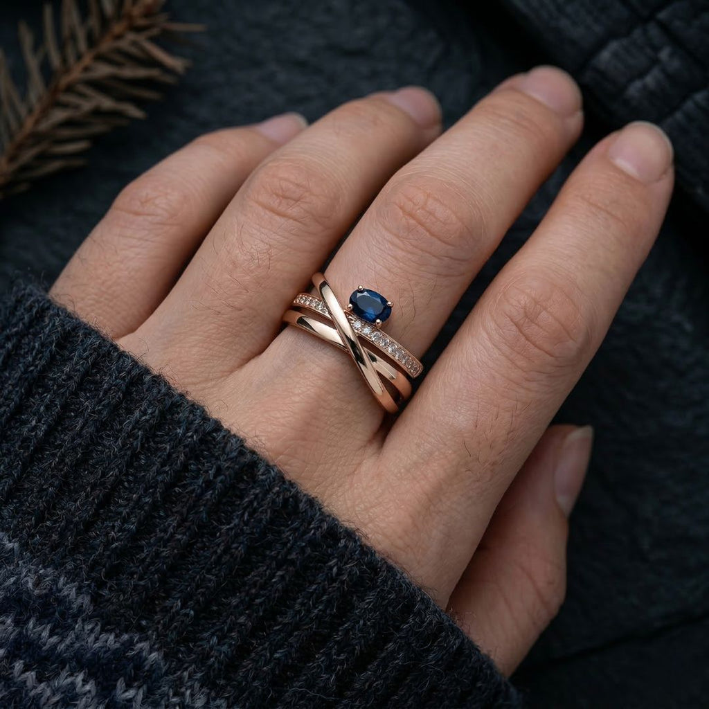 Blue Axis Ring - Norse Women's Ring - Close-up | Epic Loot Shop