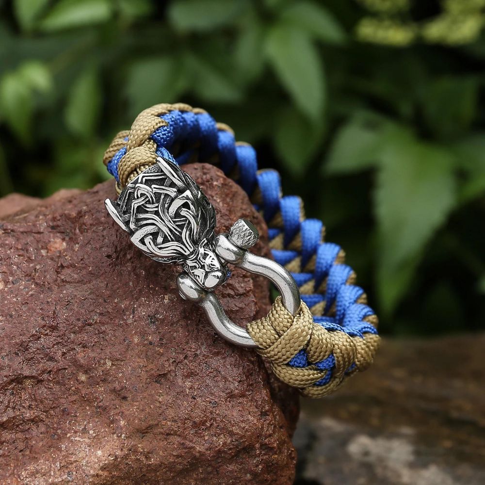 Fenrir-Inspired Paracord Viking Bracelet for Men
