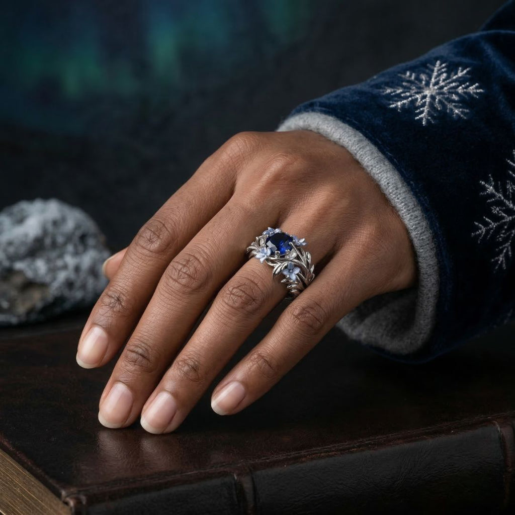 Arctic Petal Ring - Norse Women's Ring - Close-up | Epic Loot Shop