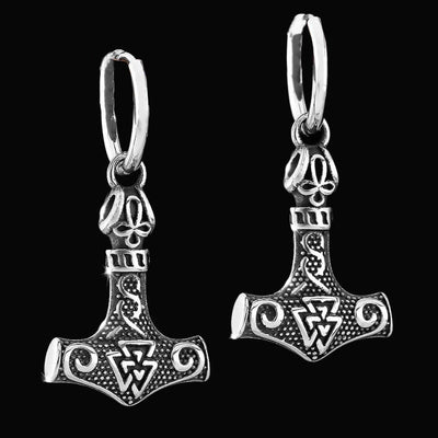 Náušnice Mjolnir Thorovo kladivo Viking