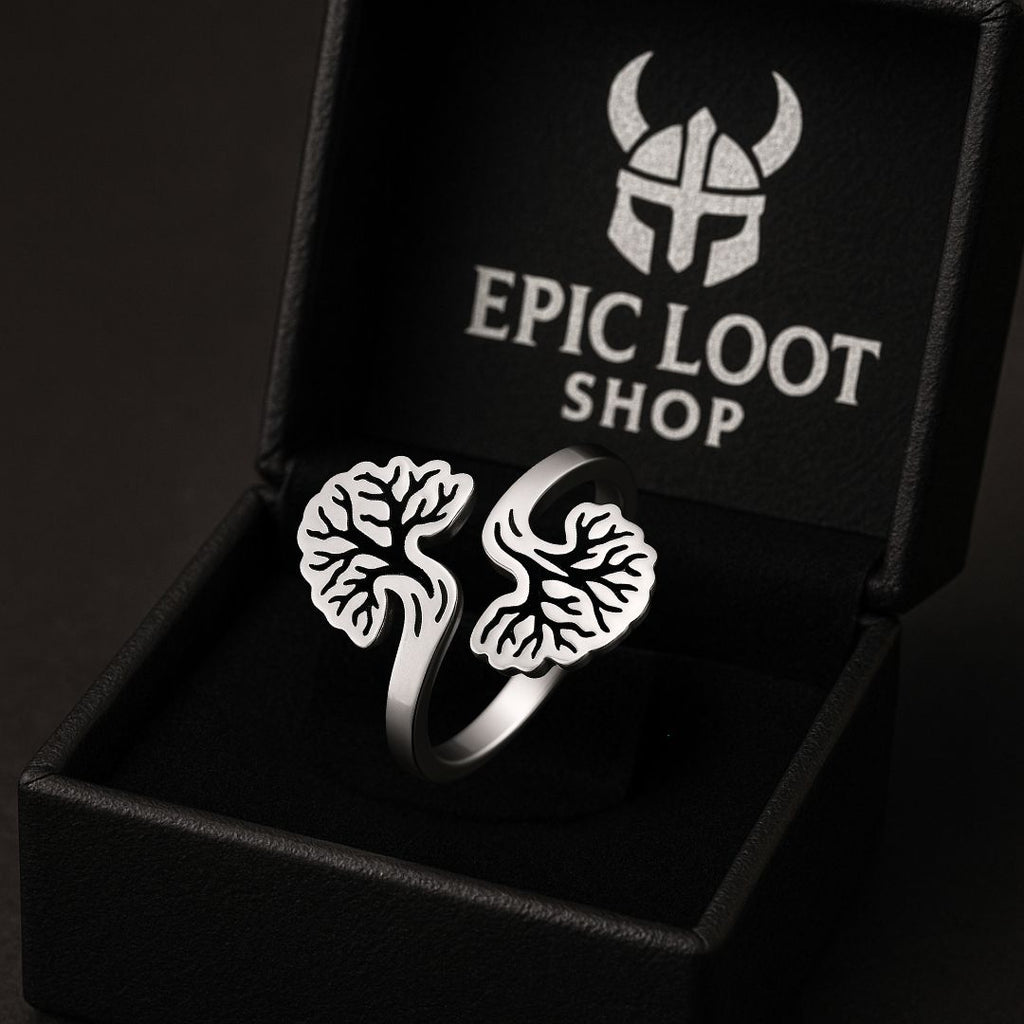 Yggdrasil's Reflection - Norse Women's Ring - Close-up | Epic Loot Shop