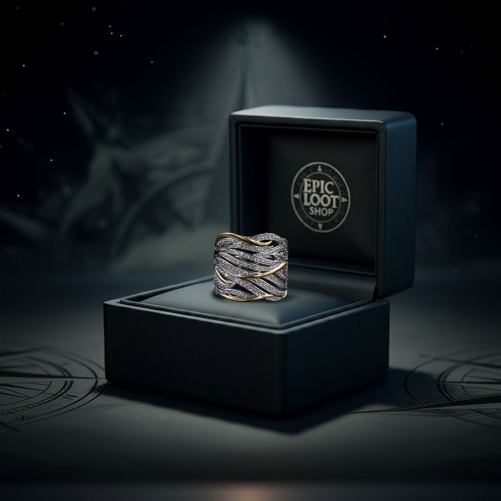 Waves of Light Ring - Norse Women's Ring - Close-up | Epic Loot Shop