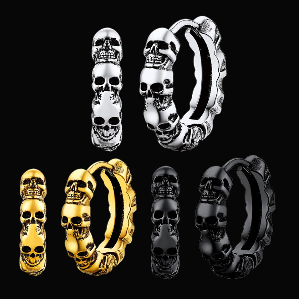 Skull Mens Viking Earrings